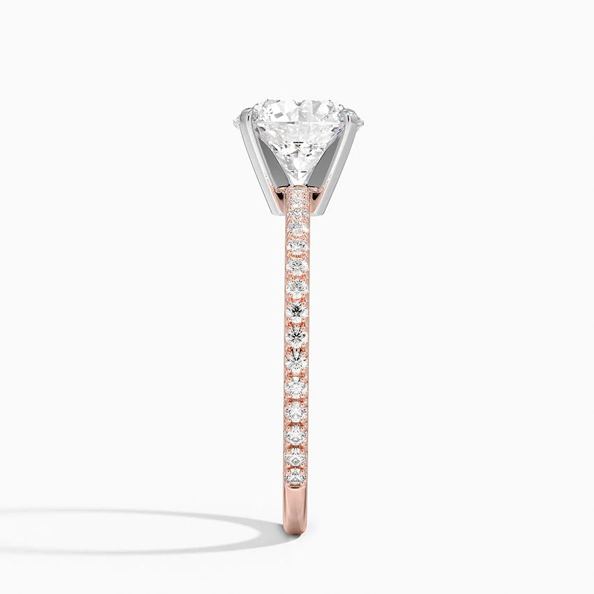 18K Solid Gold Contemporary Pavé Lab Grown Diamond Ring