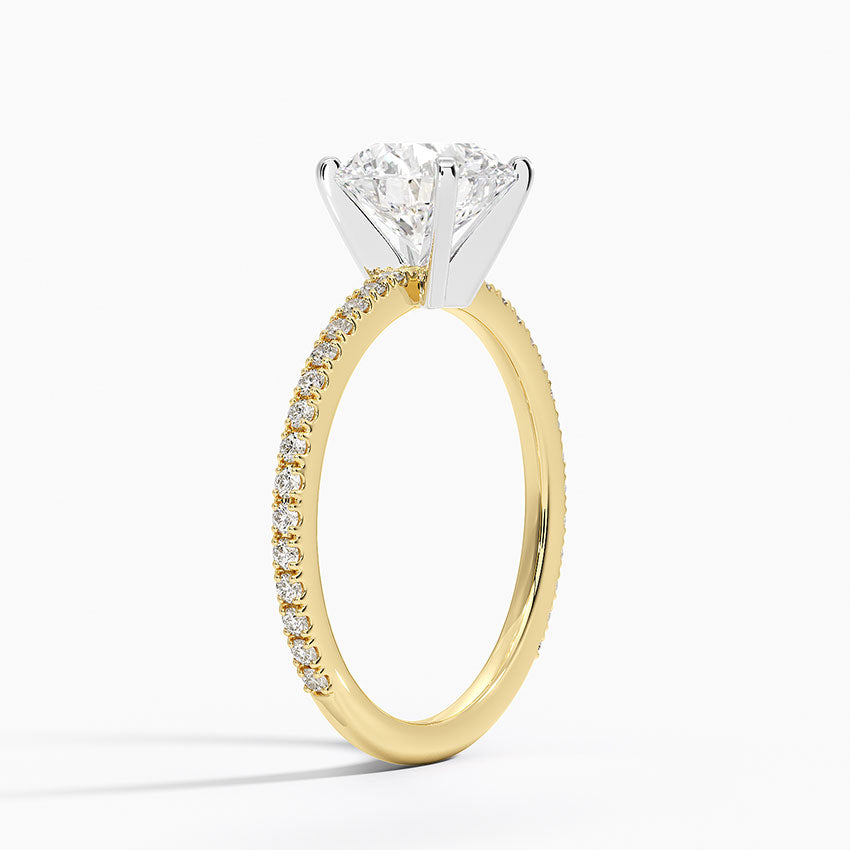 18K Solid Gold Contemporary Pavé Lab Grown Diamond Ring