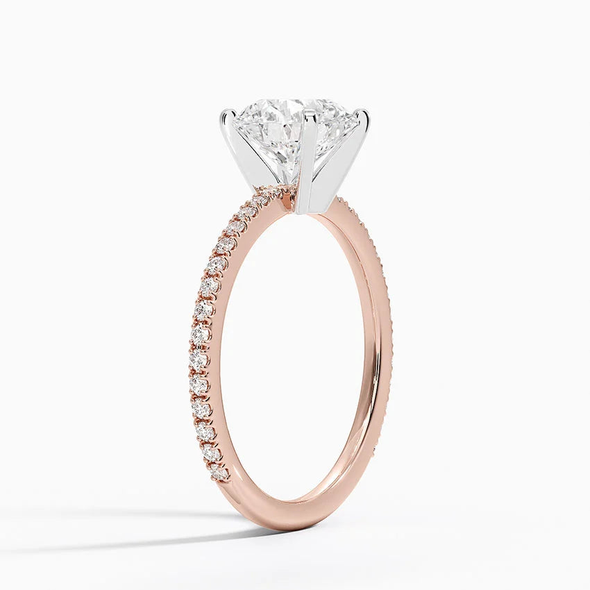 18K Solid Gold Contemporary Pavé Lab Grown Diamond Ring