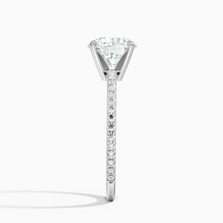 18K Solid Gold Contemporary Pavé Lab Grown Diamond Ring
