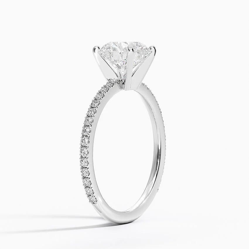 18K Solid Gold Contemporary Pavé Lab Grown Diamond Ring