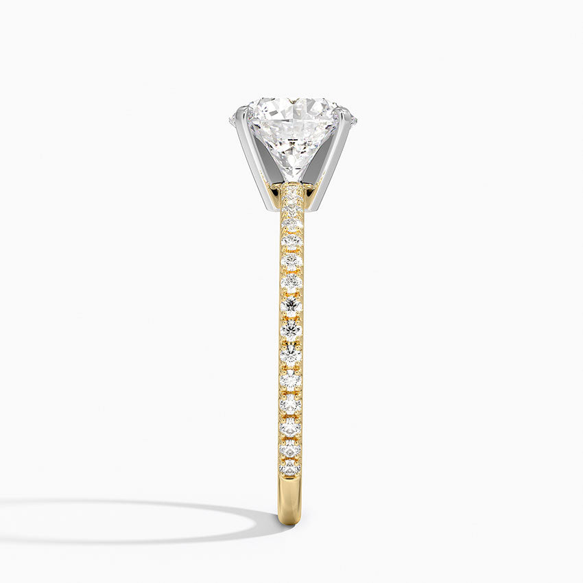 18K Solid Gold Contemporary Pavé Lab Grown Diamond Ring
