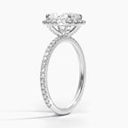 18K Solid Gold Halo Pavé Lab Diamond Ring Set Duo
