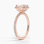 18K Solid Gold Halo Pavé Lab Diamond Ring Set Duo