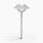 18K Solid Gold Halo Pavé Lab Diamond Ring Set Duo