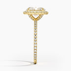 18K Solid Gold Halo Pavé Lab Diamond Ring Set Duo