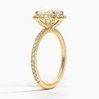 18K Solid Gold Halo Pavé Lab Diamond Ring Set Duo