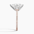Pear Cut Contemporary Pavé Engagement Ring in Solid Gold⁠