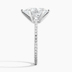 Pear Cut Contemporary Pavé Engagement Ring in Solid Gold⁠