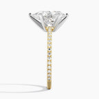 Pear Cut Contemporary Pavé Engagement Ring in Solid Gold⁠