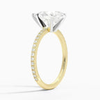 Pear Cut Contemporary Pavé Engagement Ring in Solid Gold⁠