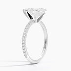 Pear Cut Contemporary Pavé Engagement Ring in Solid Gold⁠