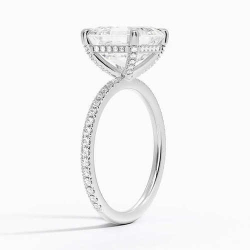 4 Carat Pave Lab Grown Diamond Engagement Ring in 18k Gold)