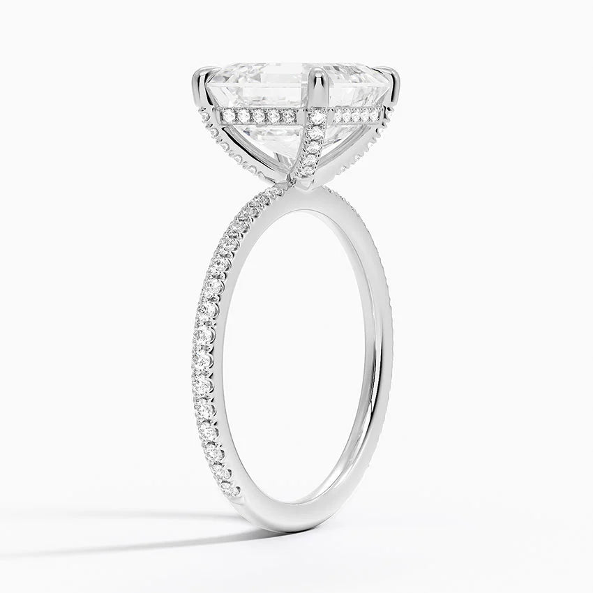 4 Carat Pave Lab Grown Diamond Engagement Ring in 18k Gold