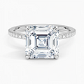 ecomposer-view with diamond shape-asscher, ecomposer-metal type-white-gold-18k