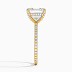Asscher Cut Pavé Engagement Ring in Solid Gold⁠