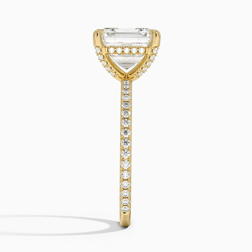 4 Carat Pave Lab Grown Diamond Engagement Ring in 18k Gold