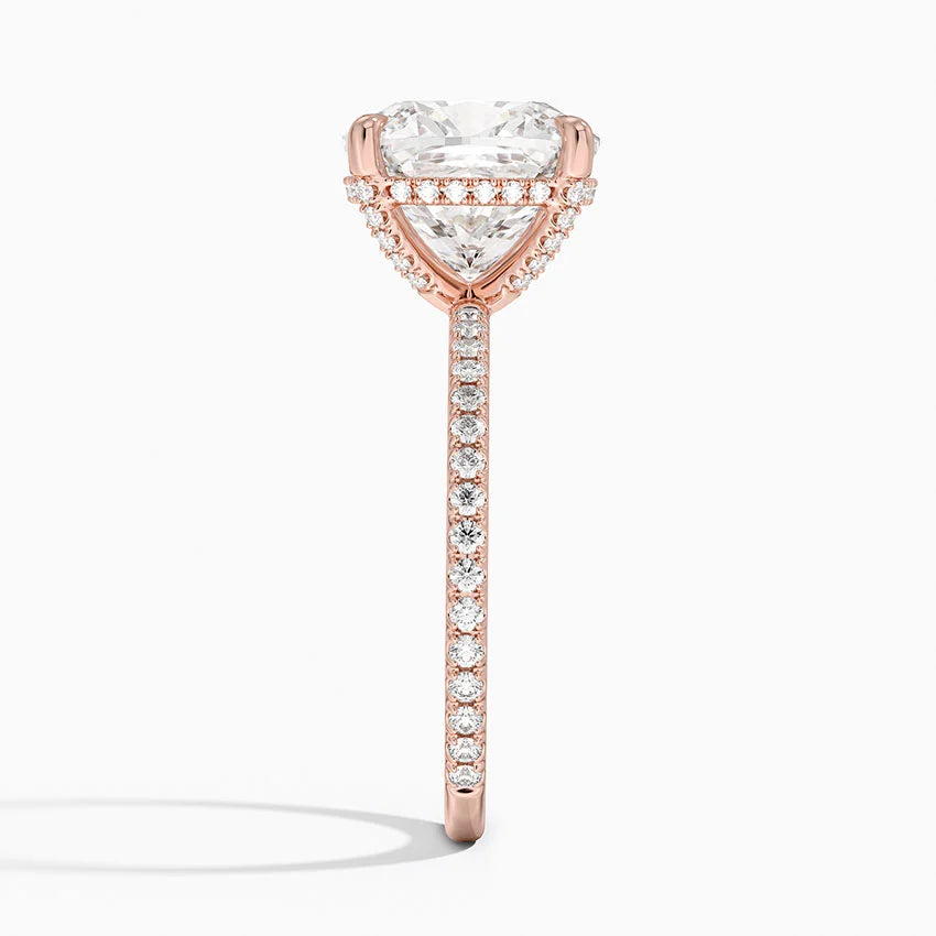 4 Carat Pave Lab Grown Diamond Engagement Ring in 18k Gold