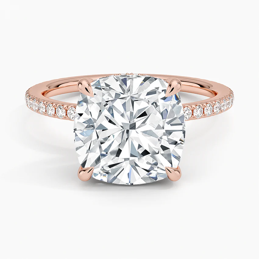 ecomposer-view with diamond shape-cushion, ecomposer-metal type-rose-gold-18k