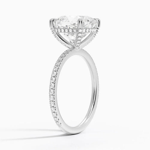 4 Carat Pave Lab Grown Diamond Engagement Ring in 18k Gold
