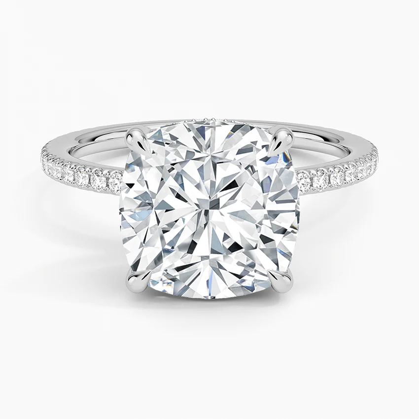 ecomposer-view with diamond shape-cushion, ecomposer-metal type-white-gold-18k