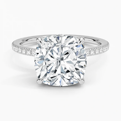 ecomposer-view with diamond shape-cushion, ecomposer-metal type-white-gold-18k