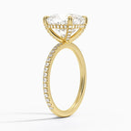 Cushion Cut Pavé Engagement Ring in Solid Gold⁠