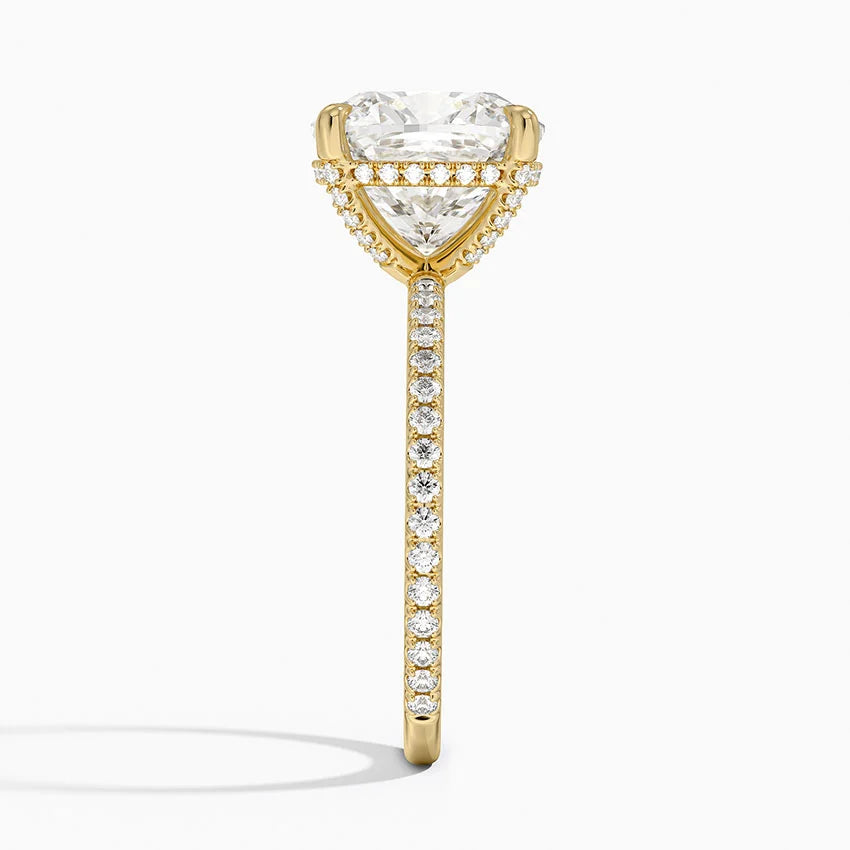4 Carat Pave Lab Grown Diamond Engagement Ring in 18k Gold