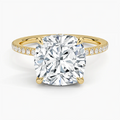 ecomposer-view with diamond shape-cushion, ecomposer-metal type-yellow-gold-18k