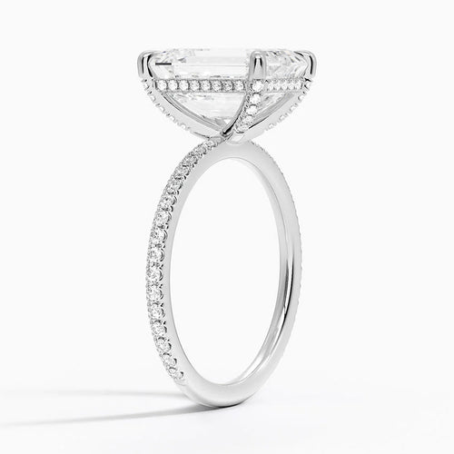 4 Carat Pave Lab Grown Diamond Engagement Ring in 18k Gold