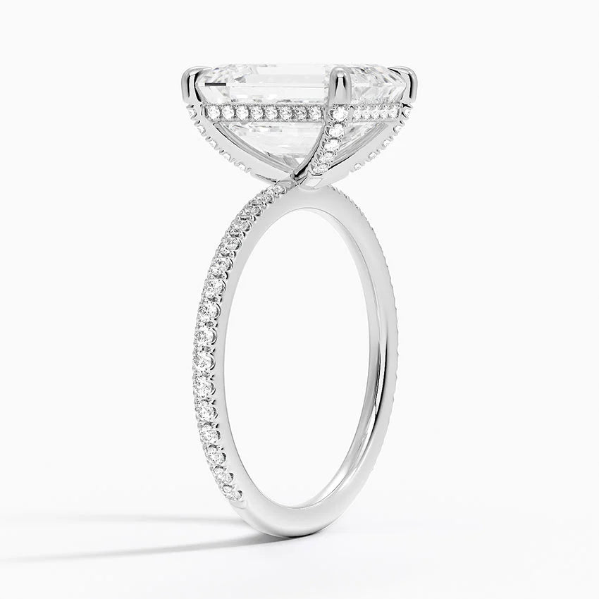 4 Carat Pave Lab Grown Diamond Engagement Ring in 18k Gold