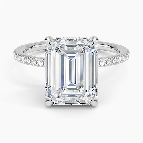 ecomposer-view with diamond shape-emerald, ecomposer-metal type-white-gold-18k