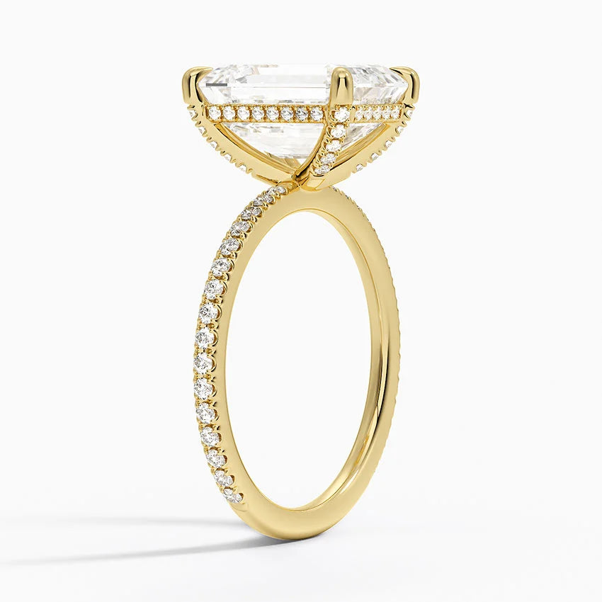 4 Carat Pave Lab Grown Diamond Engagement Ring in 18k Gold