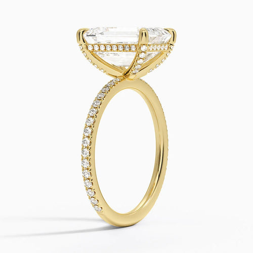 4 Carat Pave Lab Grown Diamond Engagement Ring in 18k Gold