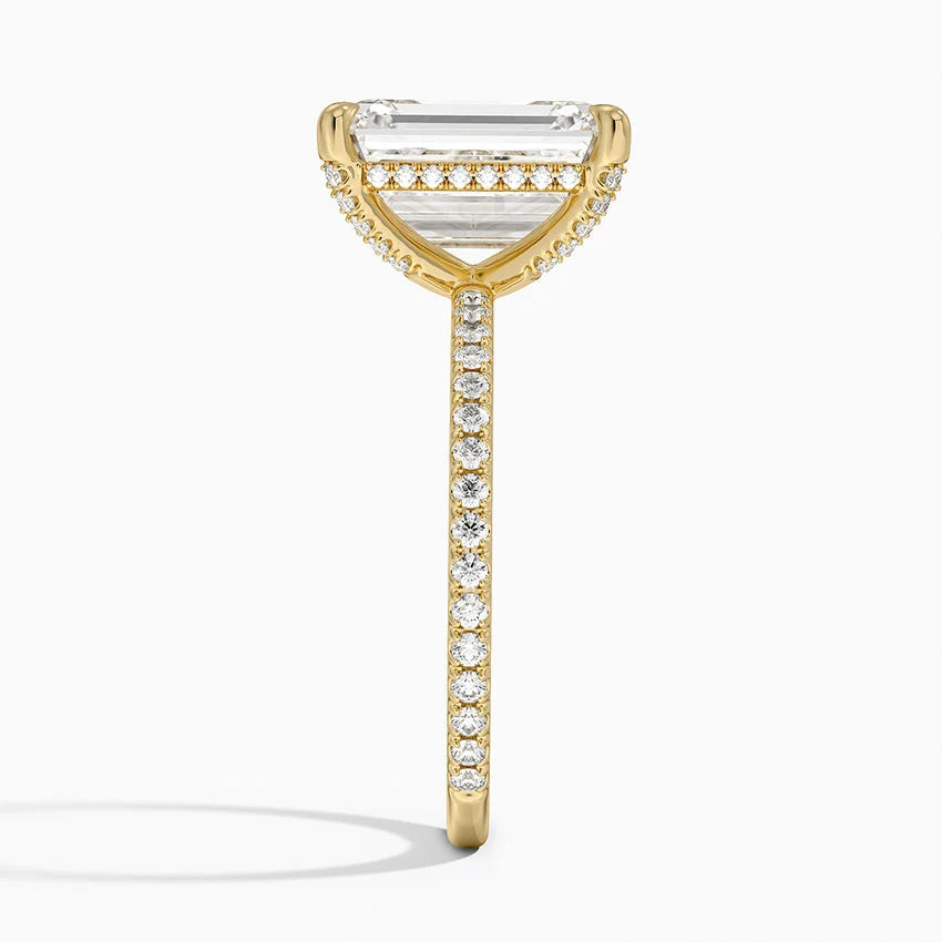 4 Carat Pave Lab Grown Diamond Engagement Ring in 18k Gold
