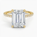 ecomposer-view with diamond shape-emerald, ecomposer-metal type-yellow-gold-18k