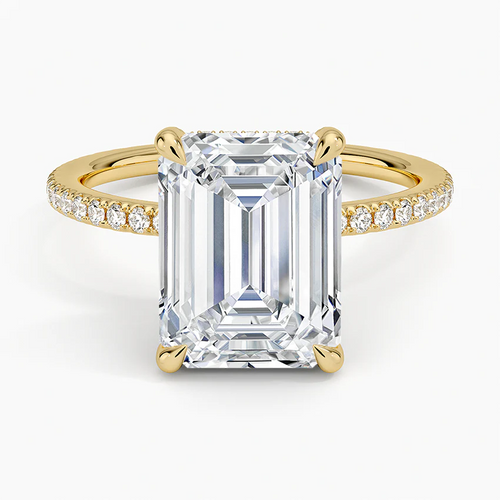 ecomposer-view with diamond shape-emerald, ecomposer-metal type-yellow-gold-18k