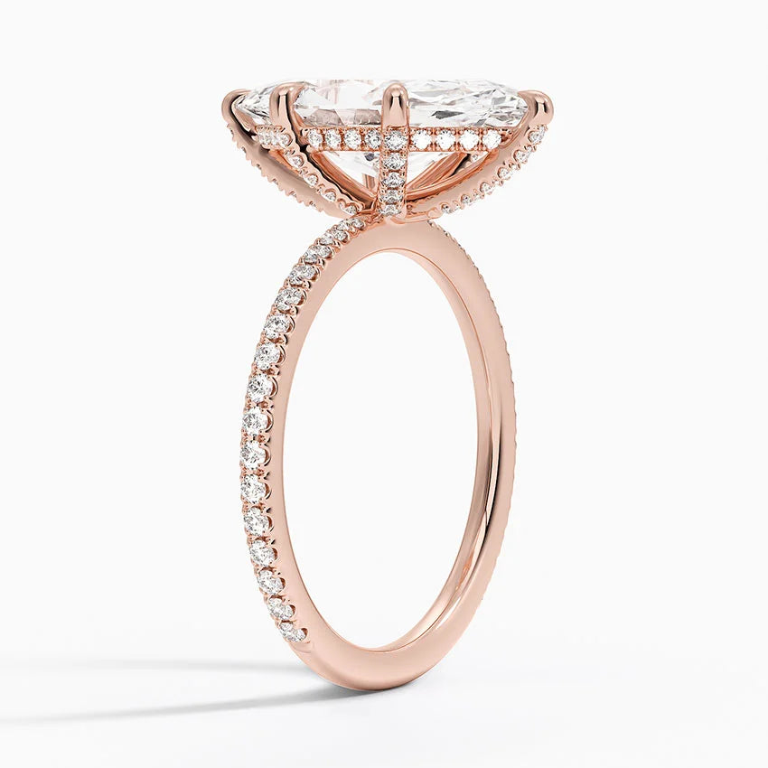 4 Carat Pave Lab Grown Diamond Engagement Ring in 18k Gold
