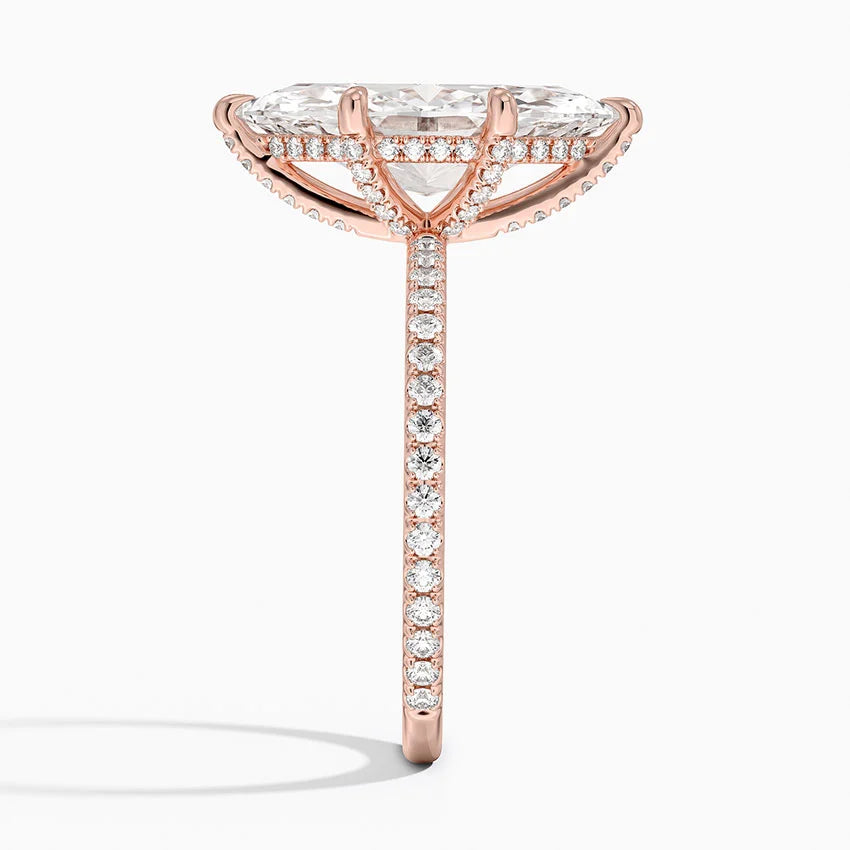 4 Carat Pave Lab Grown Diamond Engagement Ring in 18k Gold