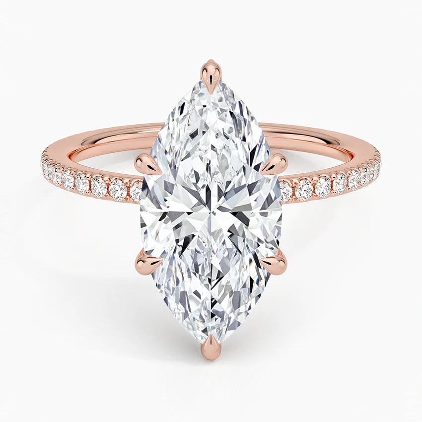 4 Carat Pave Lab Grown Diamond Engagement Ring in 18k Gold
