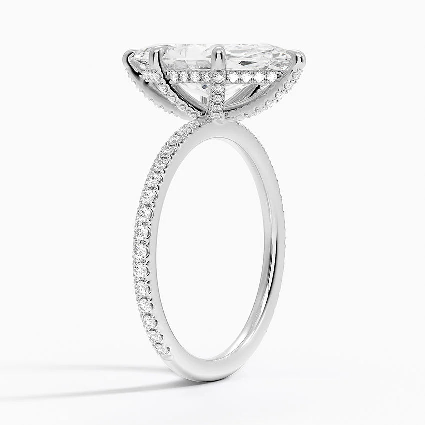 18K Solid Gold Four Carat Lab Grown Diamond Timeless Engagement Ring