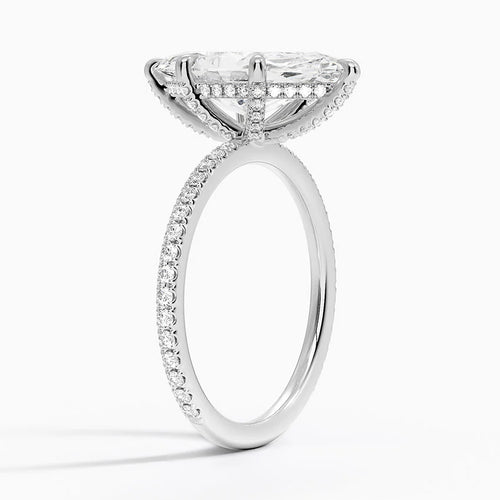 4 Carat Pave Lab Grown Diamond Engagement Ring in 18k Gold