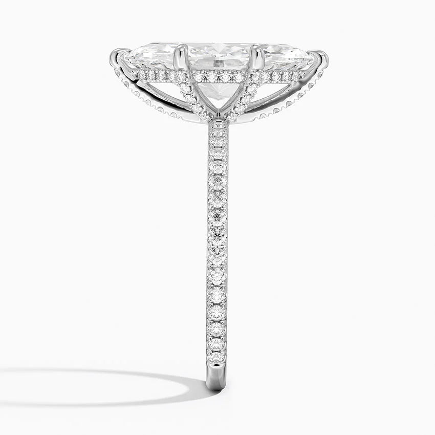 4 Carat Pave Lab Grown Diamond Engagement Ring in 18k Gold