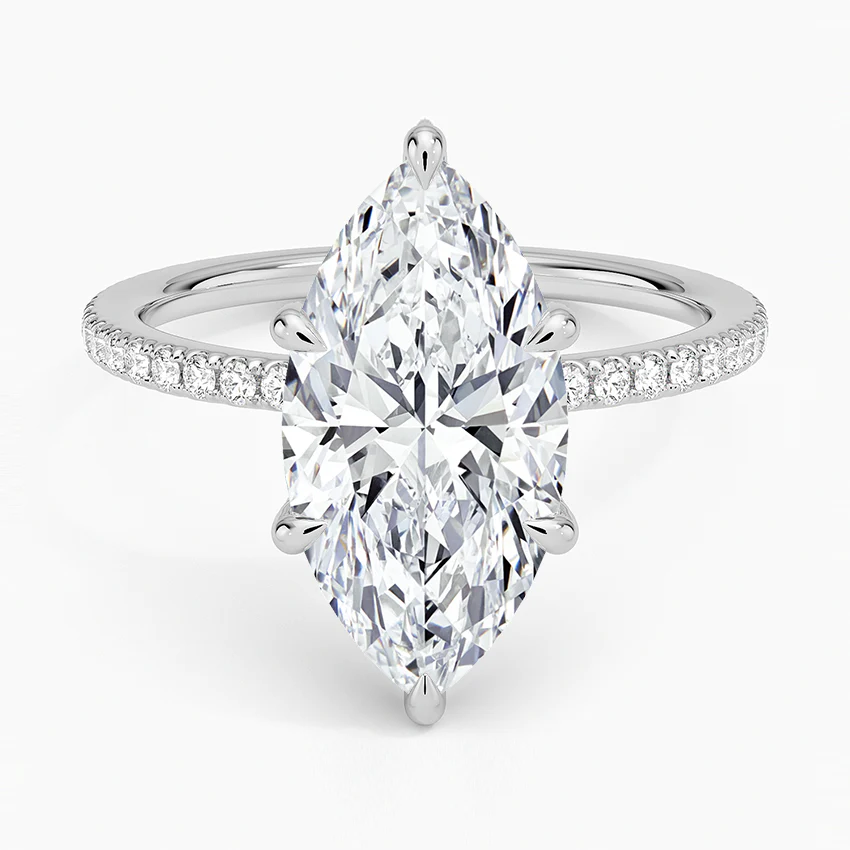 ecomposer-view with diamond shape-marquise, ecomposer-metal type-white-gold-18k