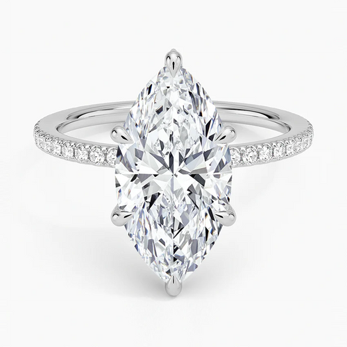 ecomposer-view with diamond shape-marquise, ecomposer-metal type-white-gold-18k