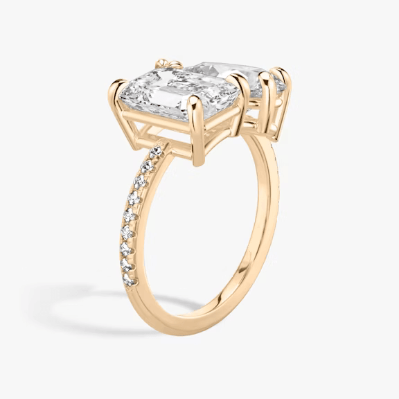 Toi et Moi - Pave - 1.5 ct - 1.5 ct