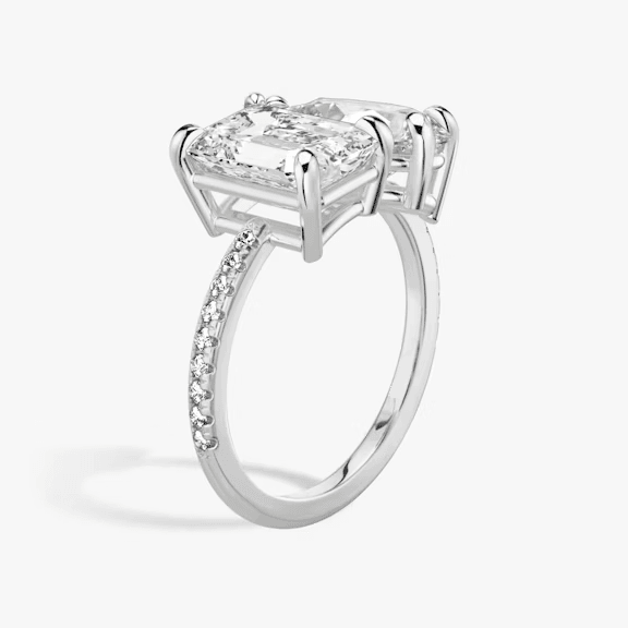 Toi et Moi - Pave - 1.5 ct - 1.5 ct