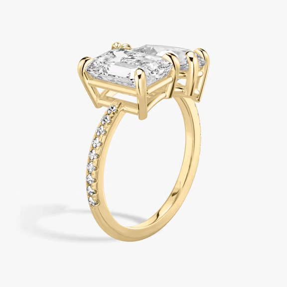 Toi et Moi - Pave - 1.5 ct - 1.5 ct