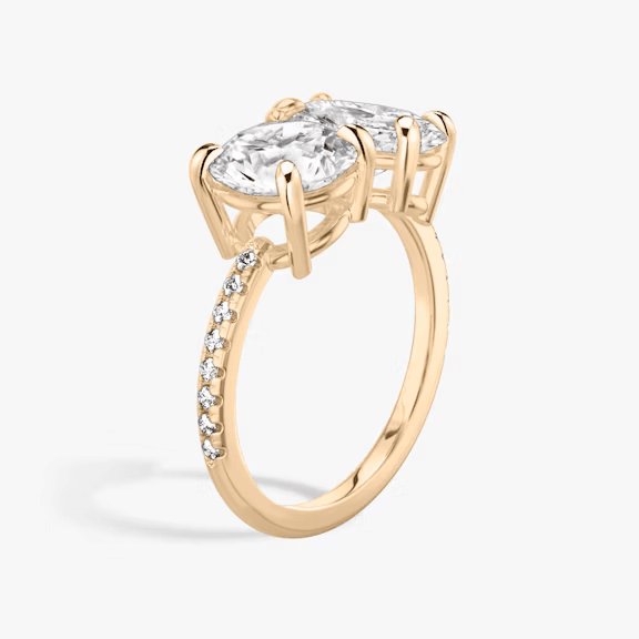 Toi et Moi - Pave - 1.5 ct - 1.5 ct