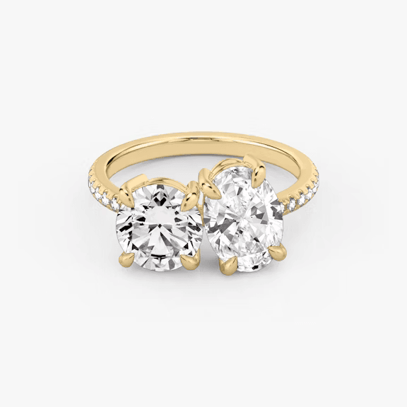 Toi et Moi - Pave - 1.5 ct - 1.5 ct